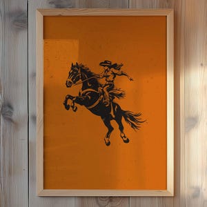 Vintage Cowgirl Poster, Western Wall Decor, Southwestern Art Print, Modern Farmhouse Wall Art, Ranch Art, Rustic Decor