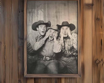 Plakat Vintage Cowboy, zabawny nadruk Cowboy, sztuka ścienna Western, zabawny wystrój Western Cowboy, retro Wild West, sztuka ścienna Cowgirl