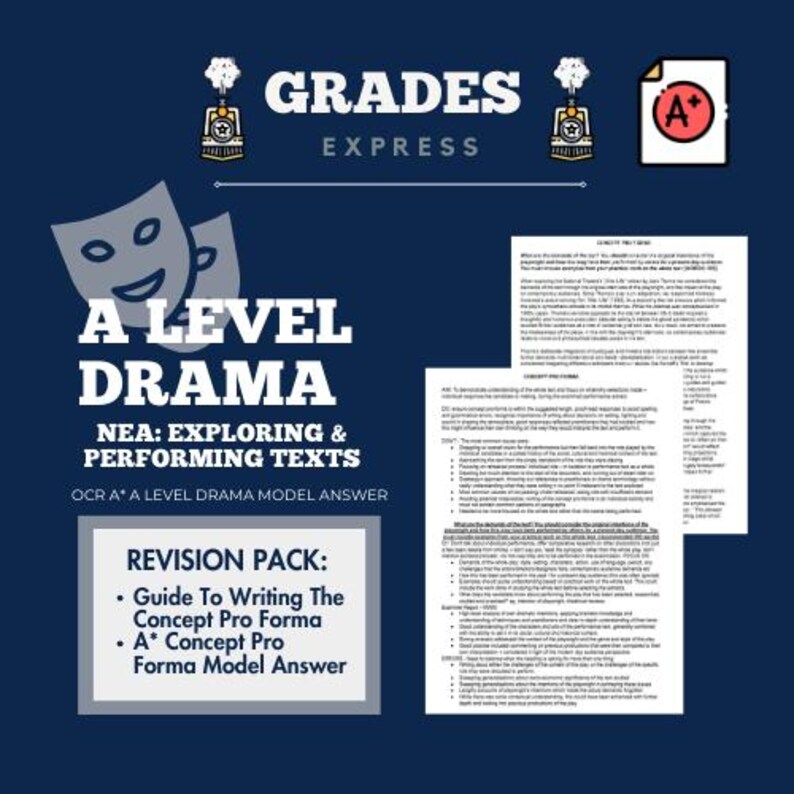 OCR A LEVEL DRAMA: A* Model Concept Pro Forma - Etsy