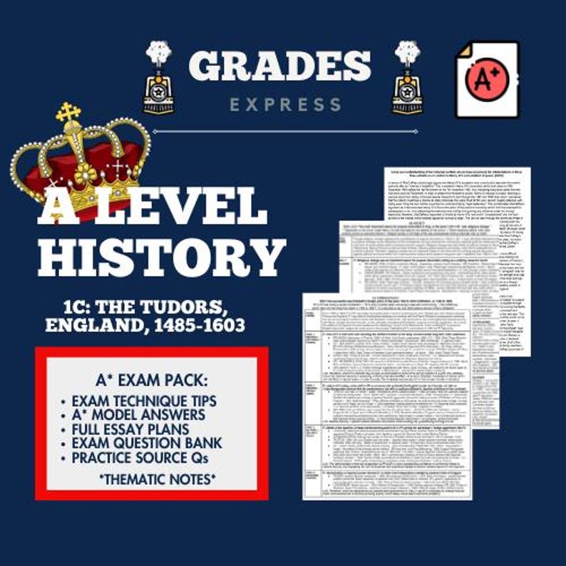 AQA A LEVEL HISTORY: 1C the Tudors England [1485-1603] A* Essay Plans ...