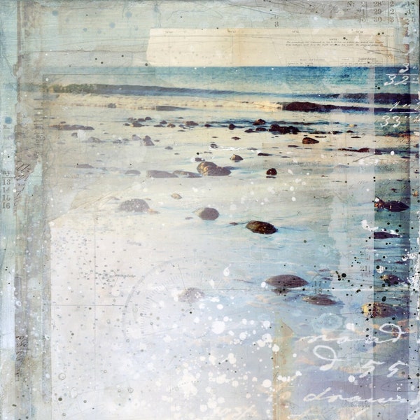 September Shore | Coastal decor art print | Mixed Media Poster | Beach Art print | Paper Print