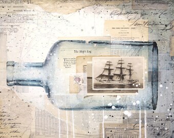 The Ship's Log - nautical art print in 3 sizes - inspirational nautical typographic word art