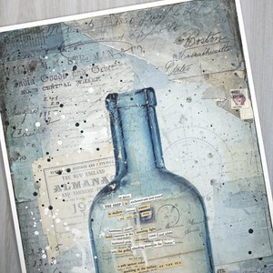 The Ship At Dawn - Message in a Bottle / Stampa di arte a vela / Poster a tecnica mista / New England Art / Beach Art / Stampa su carta