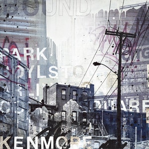 Inbound | Boston Art Print | Abstract Boston Skyline | Mixed Media Boston Art | 8x10 Art Print |