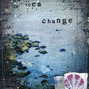 Day 12 - 11&quot;x14&quot; paper print - nautical beach mixed media art