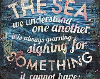 And So Am I - paper print - inspirational ocean word art