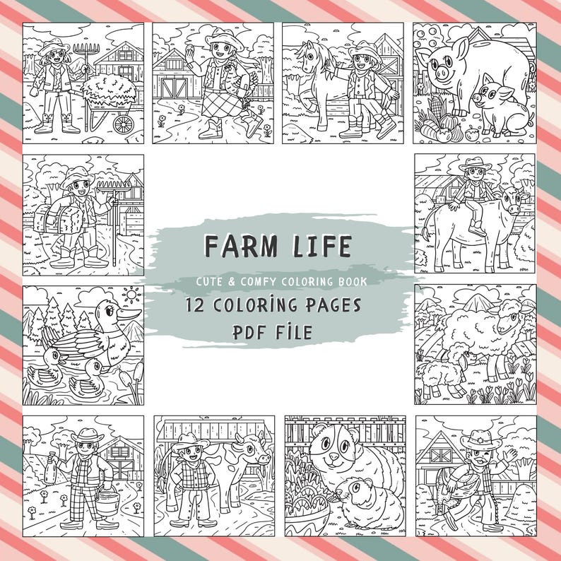 12 Farm Life Coloring Pages - Whimsical Farm Scenes With Animals and ...