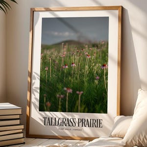 Tallgrass Prairie Poster Kansas Wall Art Flint Hills Fine Art Print Prairie Landscape Photography Modern Country Farmhouse Decor