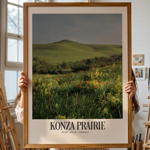Konza Prairie Print Kansas Landscape Flint Hills Art Wildflowers Nature Wall Decor Prairie Landscape Poster Wildflower Artwork Prints