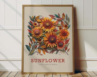 Paper Sunflower Digital Print: Kansas State Flower Art (Digital Download)