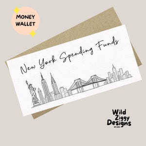 New York Spending Fund Geldbörse | NYC Travel Fund Umschlag | New York Skyline Doodle Geldbörse | New York Reise Geschenk | NYC Geldhalter