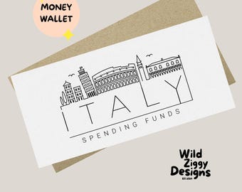 Italy Money Wallet | Italy Travel Fund Gift | Italy Spending Funds Wallet | Vacation Cash Envelope | Italy Trip Gift