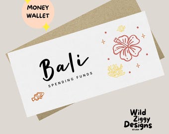 Bali Money Wallet | Honeymoon Fund Gift | Holiday Money Envelope | Travel Fund Wallet | Bali Trip Gift | Spending Money Holder