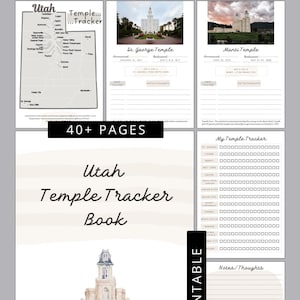 Utah LDS Temple Tracker-boek met checklist | Bucketlist tempelbezoek | Verordening, doop en kerstcadeau | Mormoons paspoortboekje