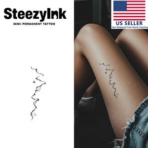 SteezyInk Semi-Permanent Tattoo Flow Through Last Upto 2 Weeks 2 x 7 Inches