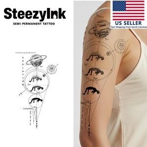 SteezyInk Semi-Permanent Tattoo Transcendence Last Upto 2 Weeks 5.5 x 9 Inches