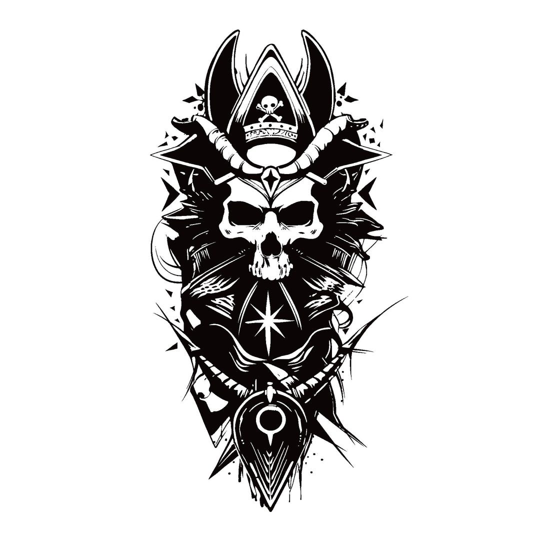Steezyink Temporary Tattoo Pirate Skull Last Upto 2 Weeks 5.5 X 9 ...