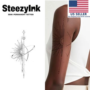 SteezyInk Semi-Permanent Tattoo Astral Last Upto 2 Weeks 5.5 x 9 Inches