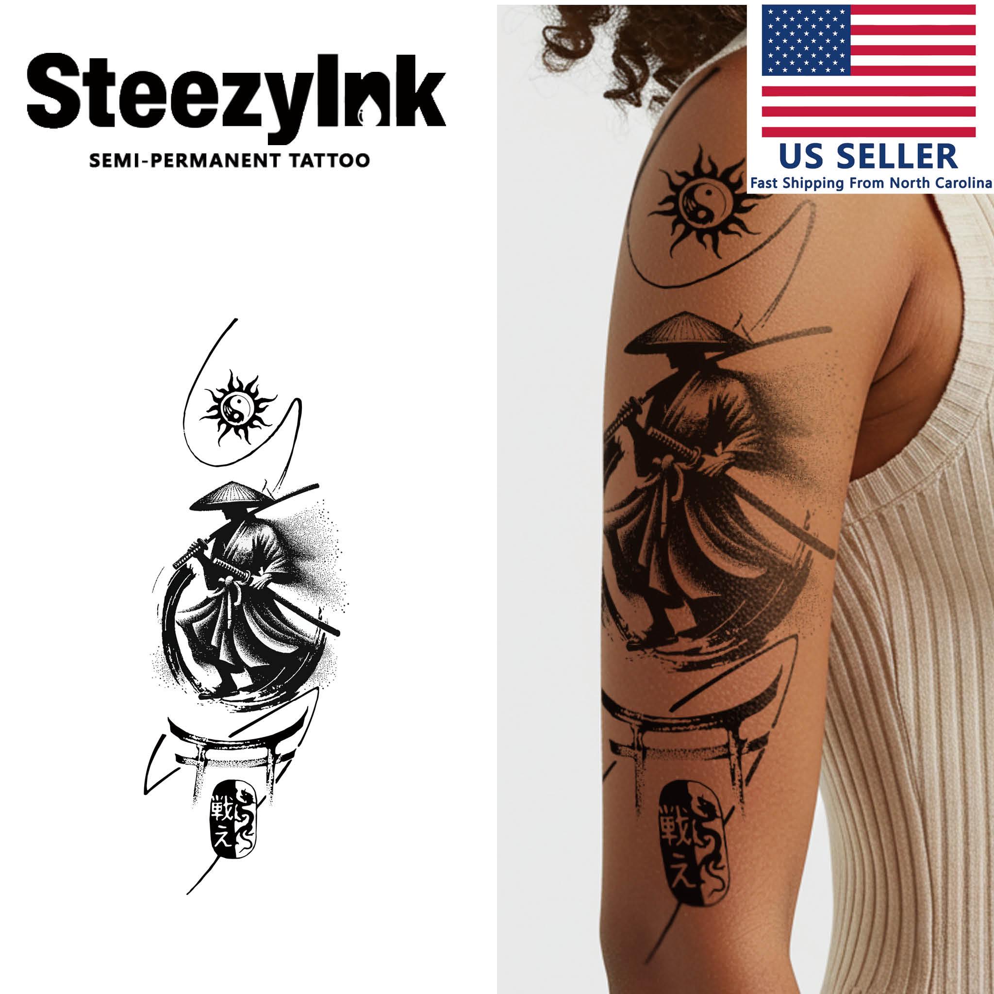 Steezyink Semi-permanent Tattoo Sunblade Last Upto 2 Weeks 5.5 X 9