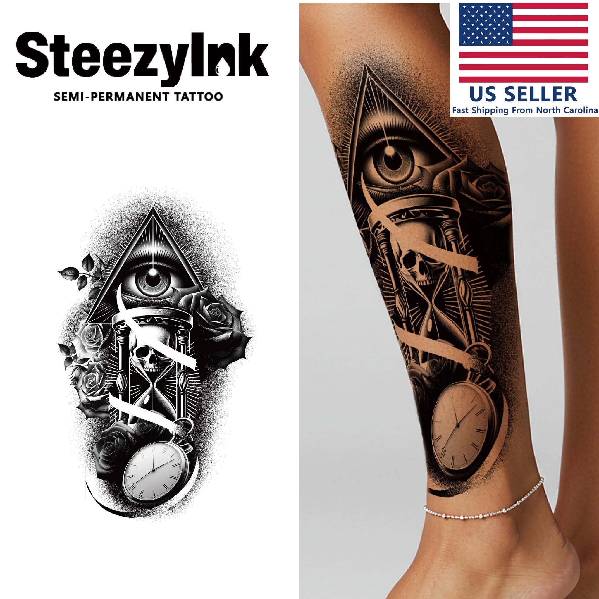 Tattoo Magic TATTOO TIME 貴重 Steezyink Semi-permanent Tattoo Timeless Watcher Last Upto 2 Weeks