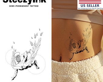 SteezyInk Temporary Tattoo Fallen Angel Last Upto 2 Weeks 6.5 x 6.5 Inches