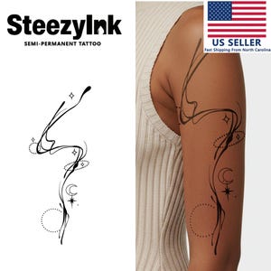 SteezyInk Semi-Permanent Tattoo Dreamscape Last Upto 2 Weeks 5.5 x 9 Inches