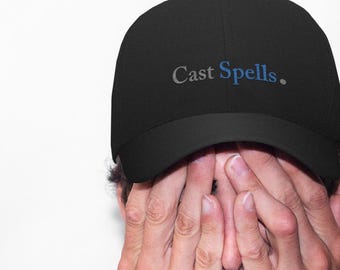 Cast Spells Embroidered Dad Hat, Clever Minimalist Headwear, Smart conversation starter, Unique and witty gift.