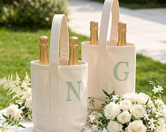 Personalized Wine Tote Bag, Custom Bridesmaid Gift, Embroidered Wine Bag, Bachelorette Party Gift, Bridal Shower Gift, Wedding Favor
