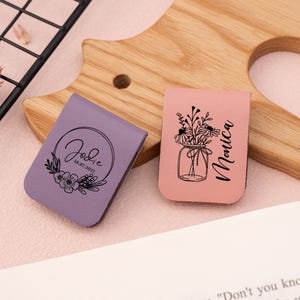 Marcador magnético de couro personalizado, presente personalizado para ela, marcador de couro com nome, acessório de livro para leitor, presente de aniversário para amantes de livros