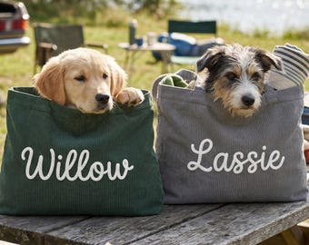Personalized Pet Mom Tote Bag, Custom Dog Cat Name Corduroy Tote with Zipper, Pet Lover Gift, Fur Mama Bag, Cute Everyday Purse
