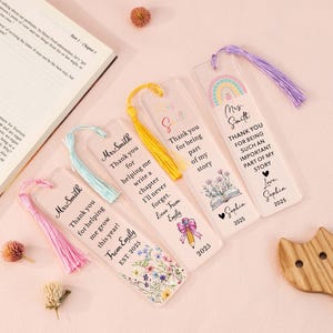 Teacher Appreciation Gifts, Custom Teacher Bookmark, Personalized Text Bookmark, Thank You Gifts, Gifts for Teacher, Leaving School Gifts