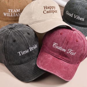 Bestickte Kappe mit individuellem Text, personalisierte Namens-Papa-Kappe, Vintage-Baseballkappe, Kappe mit Monogramm-Initialen, einzigartiges Geschenk für ihn oder sie