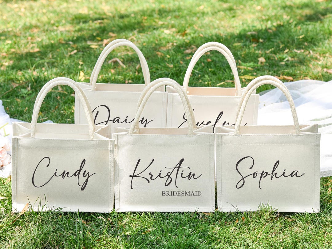 Personalized Bridesmaids Gift Bag, Canvas Tote Bags, Bridesmaid Gifts ...