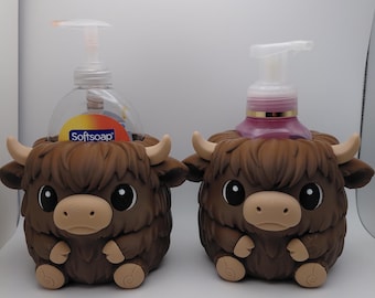 Jabonera Highland Cow para Bath & Body Works o jabón suave.