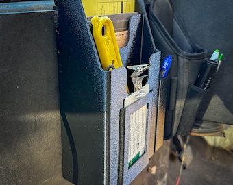 Organizador para camión de correos de USPS: soporte para sobres, bolígrafos e identificación para la bandeja de correo.