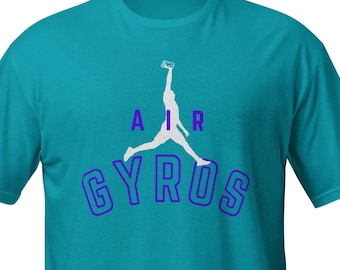 Chemise rigolote à manches courtes Greek Air Gyros | T-shirt unisexe grec | Cadeau pour amateur de cuisine grecque | t-shirt pour vacances en Grèce | Chemise grecque hilaranteT-shirt