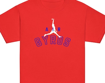 T-shirt drôle à manches courtes Greek Air Gyros pour jeune | t-shirt amateur de cuisine grecque | Chemise de vacances en Grèce | T-shirt grec drôle pour enfants | Chemise de jeu de mots gyroscopique