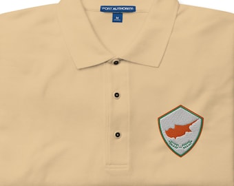 Polo pour homme avec drapeau chypriote – T-shirt à manches courtes avec logo drapeau chypriote | chemise de la fierté nationale | Cadeau île grecque