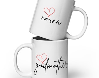 Godmother Mug – Greek Nouna Gift – Unique Godparent Present – Baptism, Christening or Mother's Day Keepsake