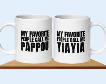 Mug grec grand-mère et grand-père – Mes personnes préférées m'appellent Pappou ou Yia Yia