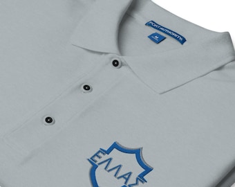 Polo grec pour homme - Logo bouclier grec brodé - Chemise Hellenic Pride - Cadeau du patrimoine de la Grèce