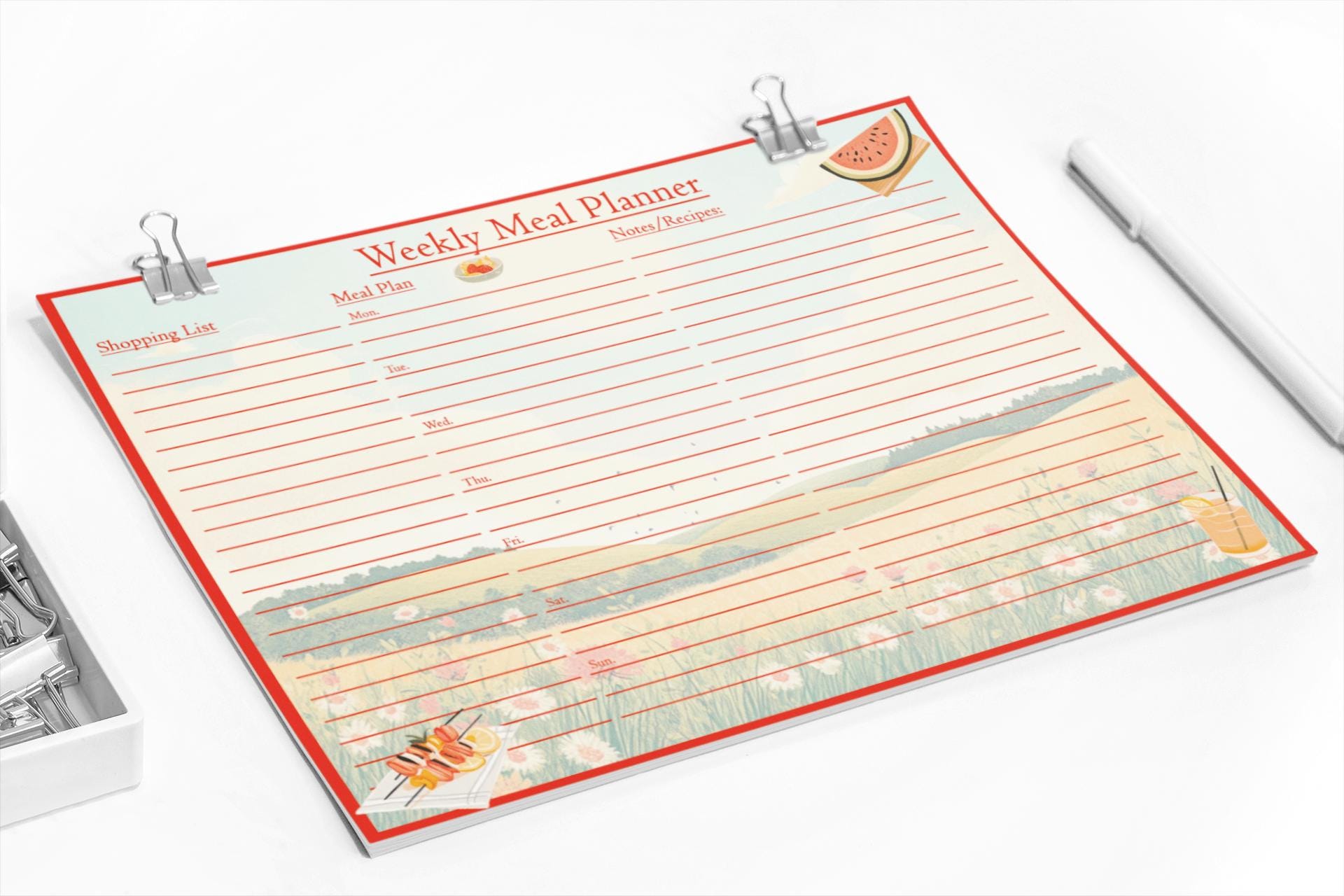 Printable Weekly Meal Planner: Seasonal Recipes, Shopping List (PDF) - Etsy