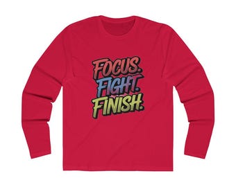 Focus Fight Finish T-Shirt – Motivational Gym Shirt, Fitness Workout Tee, Sports Training Top, Athlete Grind Quote Apparel