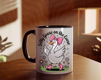 Taza de ganso suelto: divertida taza de café, linda taza de té de cerámica, regalo de broma para amigos, compañeros de trabajo y amantes de los gansos.