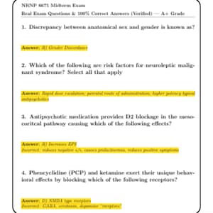 NRNP 6675 Week 6 Midterm Exam: +450 Question Verified Answers & 100% Pass Guarantee (2024/2025)