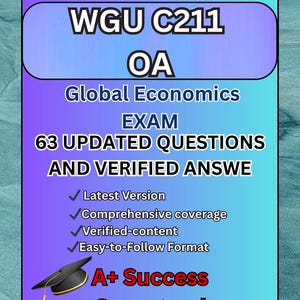 C211 WGU OA EXAM 2025 / 63 Updated Questions With Verified Answers (100% Correct Answer) Already Graded A+