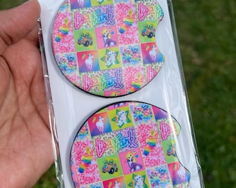 90s Nostalgic Rainbow girly Car coasters