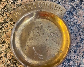Vintage Solid Brass Pocket Change tray