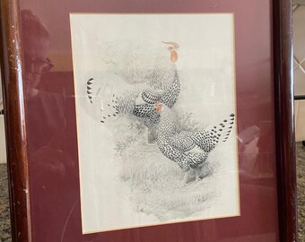 Vintage Rooster/Hen sketch