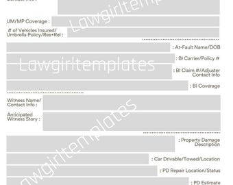 Personal Injury Intake Template